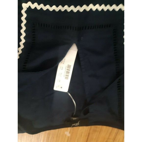 J Crew Long Beach Tunic Dress With Rickrack Trim Blue and White Womens Size XS - Picture 5 of 6